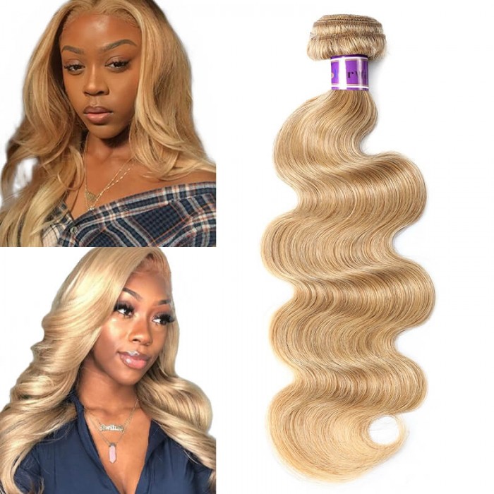 Incolorwig Attractive Human Hair Weave 100% Human Remy Hair Pre-colored #27