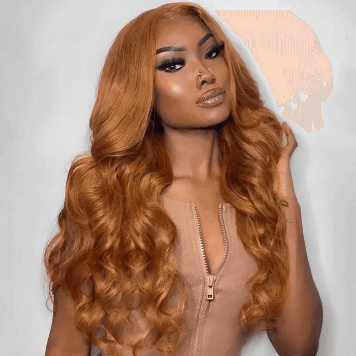 Incolorwig 22 Inch Rich Brown Body Wave Lace Part Wig 150% Density