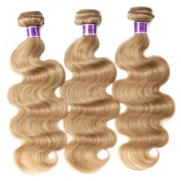 Incolorwig Brazilian New Arrival #27 Honey Blonde Body Wave Human Hair 3 Bundles Deals