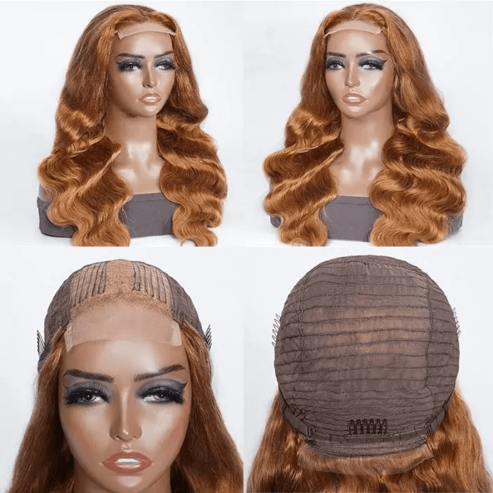 Incolorwig 22 Inch Rich Brown Body Wave Lace Part Wig 150% Density
