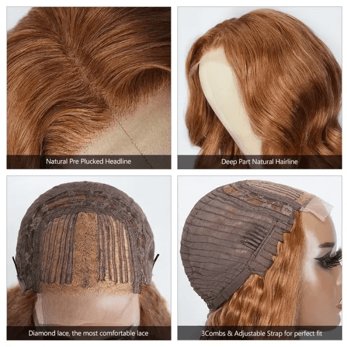 Incolorwig 22 Inch Rich Brown Body Wave Lace Part Wig 150% Density