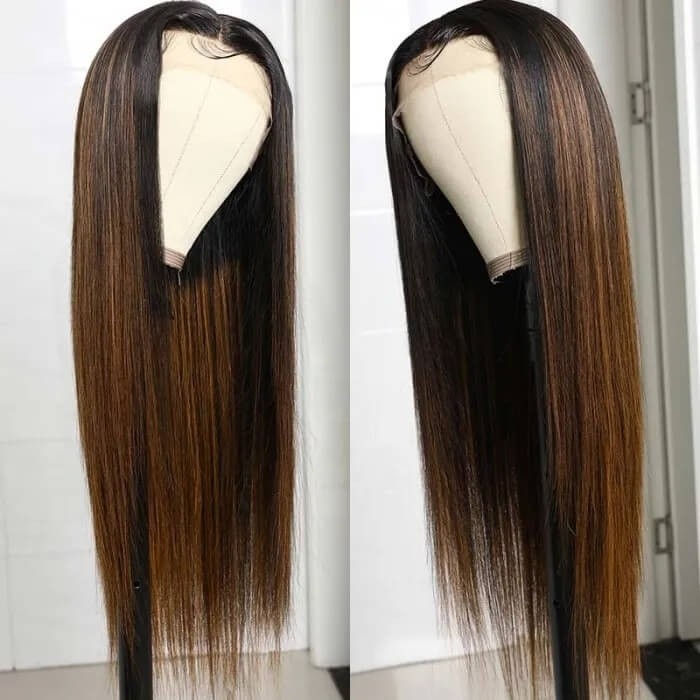 Incolorwig Ombre Color #FB30 Highlight Blonde Straight Human Hair Wig T Part Wigs For Sale