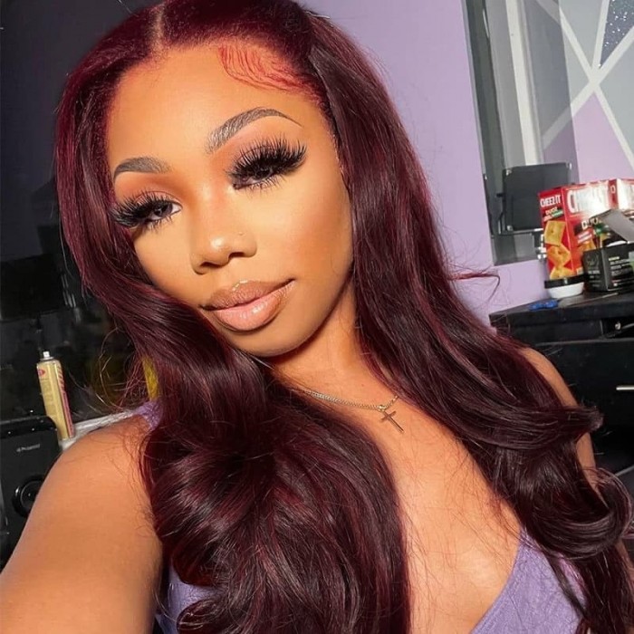 Incolorwig #99J Human Hair Weave Body Wave Brazilian Human Hair 3 Bundles Deals