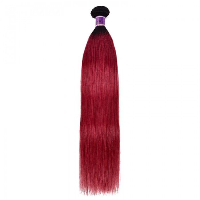 Incolorwig Brazilian Human Straight Hair Weave #TB Burgundy Remy Hair 1 Bundle Deals