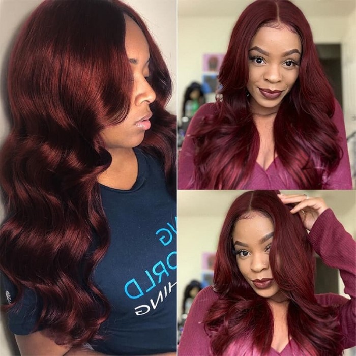 Incolorwig Virgin Brazillian 4 Bundles Human Hair Weave #99J Color Body Wave Hair 