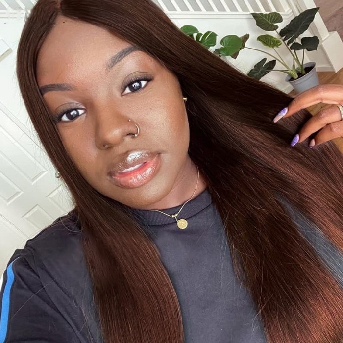 Incolorwig Brazilian 3 Bundles Virgin Human Hair  #2 Dark Brown High Quality Straight Weave