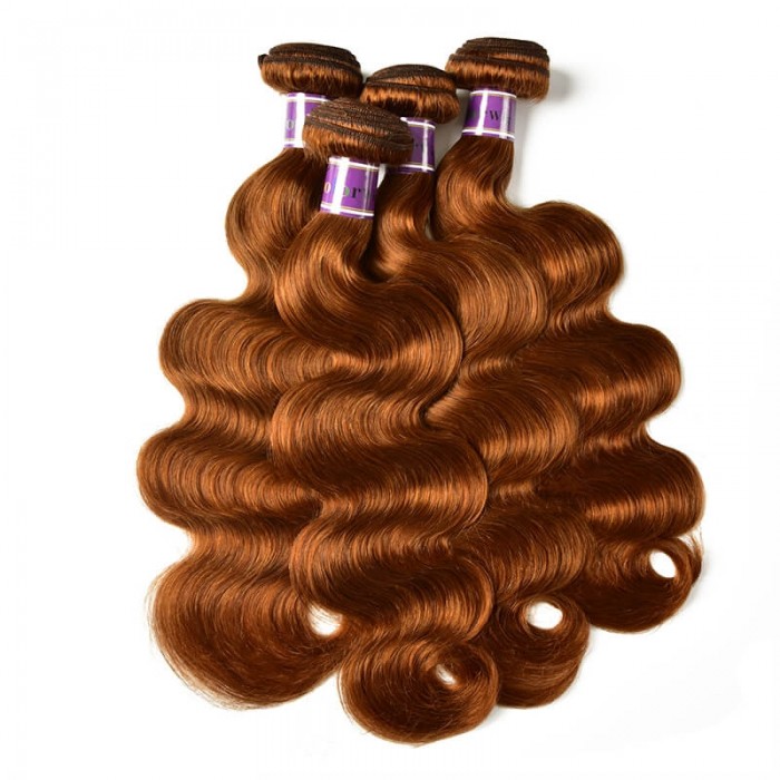 Incolorwig Virgin Peruvian #30 Dark Brown Body Wave 4 Bundles Human Hair Weave   