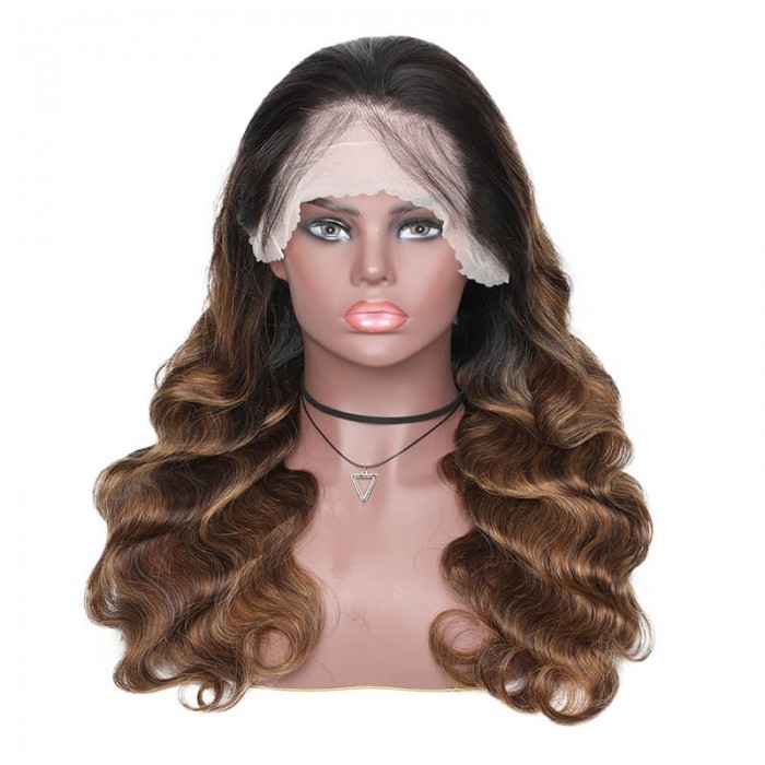 Incolorwig 13*4 150% Density Body Wave Lace Front Wig 1B427 Color Hair Lace Wig With Pre Plucked Baby Hair