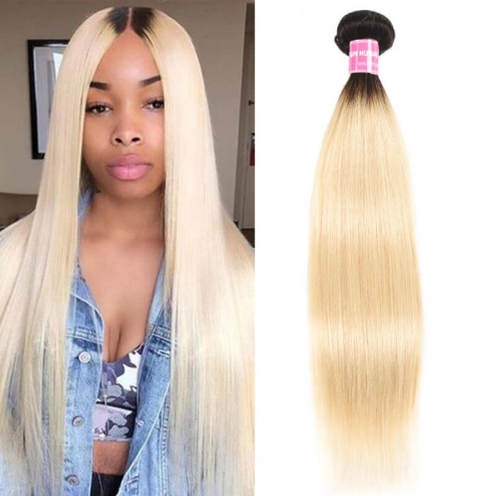 Incolorwig Resilient Virgin Human Hair Weave #T1B613 Straight Hair Bundles 1 Bundle Deals
