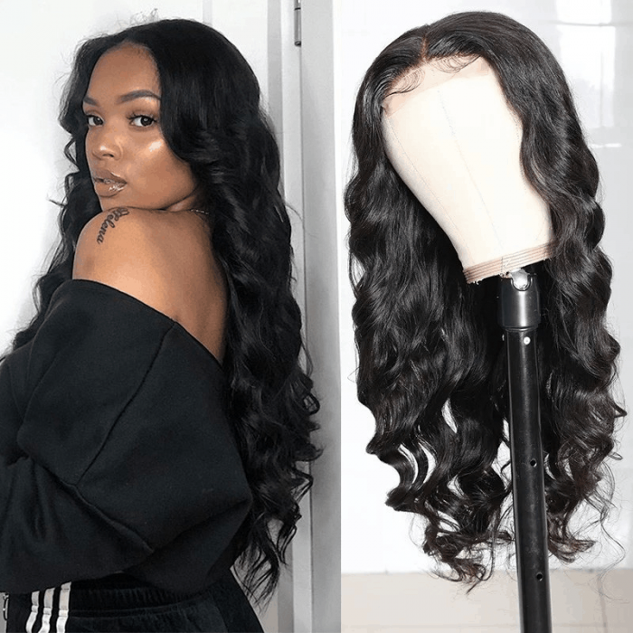 Incolorwig Flash Sale Natural Color Body Wave Human Hair Wigs 150% Density Lace Part Wigs