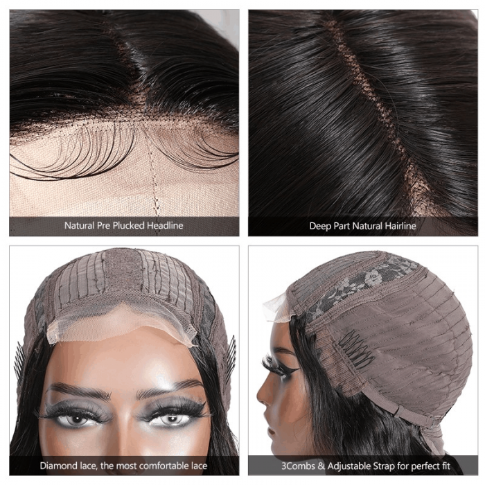 Incolorwig Flash Sale Natural Color Body Wave Human Hair Wigs 150% Density Lace Part Wigs