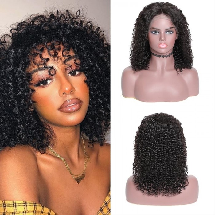 Incolorwig Best Quality Jerry Curly 13*4 Lace Frontal Wigs Natural Color Cut Bob Wigs Online Sale