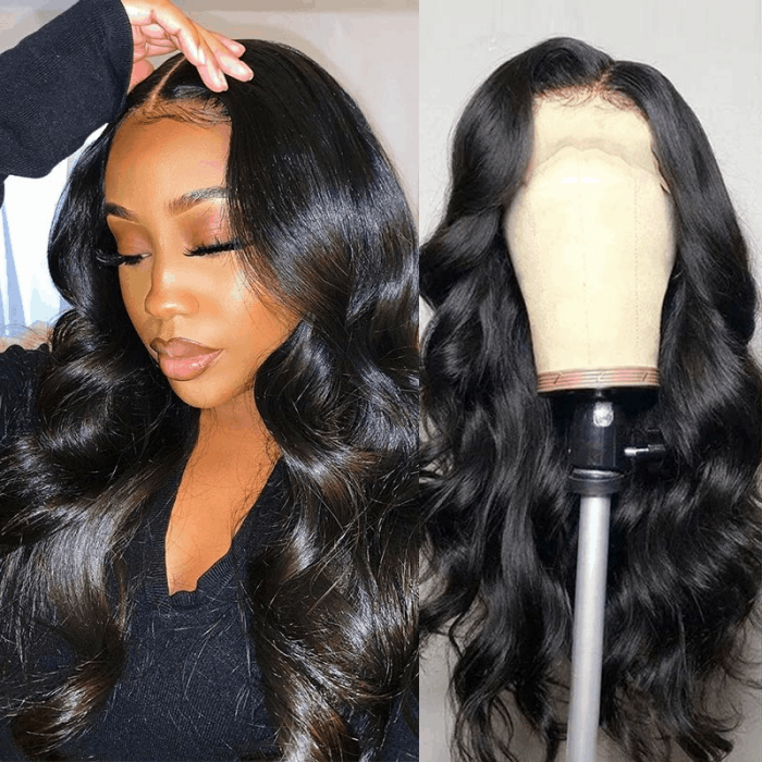 Incolorwig Flash Sale Natural Color Body Wave Human Hair Wigs 150% Density Lace Part Wigs