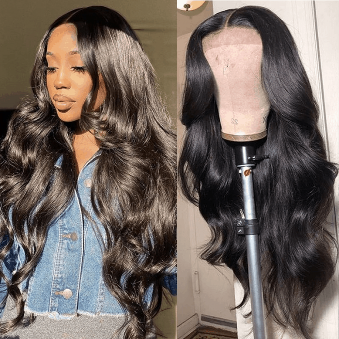 Incolorwig Flash Sale Natural Color Body Wave Human Hair Wigs 150% Density Lace Part Wigs
