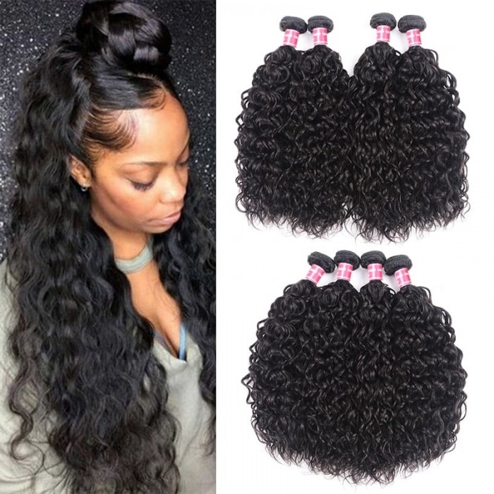 Incolorwig Special Brazilian Water Wave Unprocessed Virgin Human Hair Weave 4 Bundles