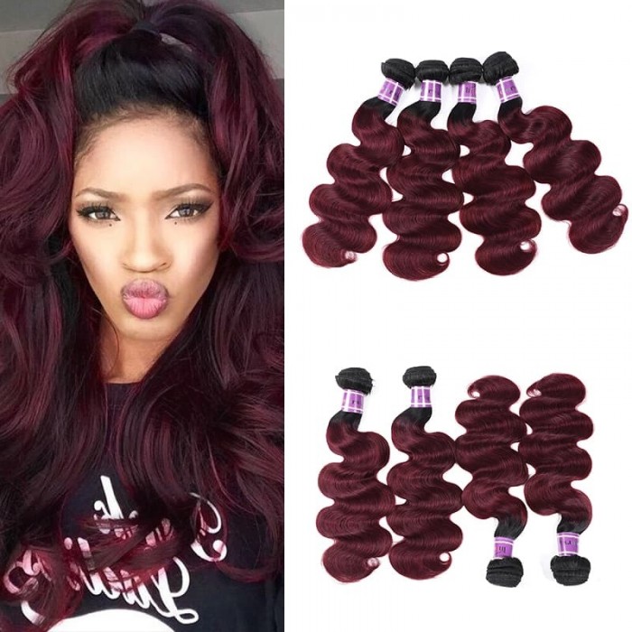 Incolorwig Salable Color #TB99J Body Wave Brazilian Hair Weave 4 Bundles Deals