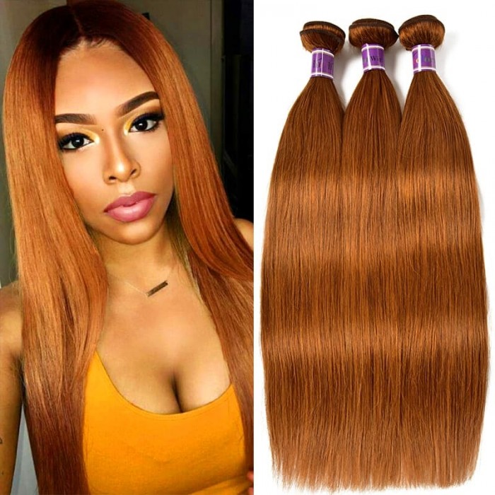 Incolorwig #30 Pure Color Straight Peruvian Hair Human Hair Weave 3 Bundles Deals