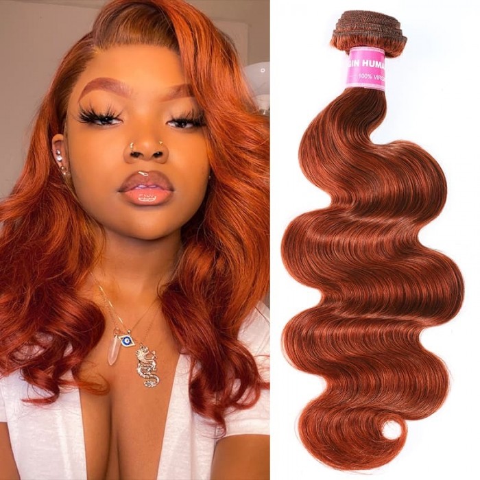 Incolorwig Elegant Human Hair Weave #350 Ginger Body Wave Hair Bundles 1 Bundle Deals