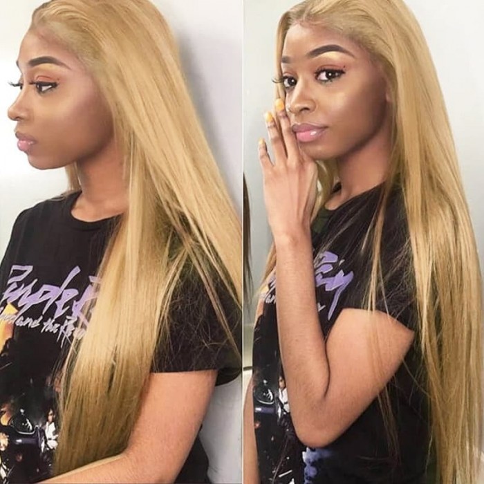 Incolorwig Hand-Picked Brazilian Straight #27 Honey Blonde 4 Bundles Human Hair Weave   