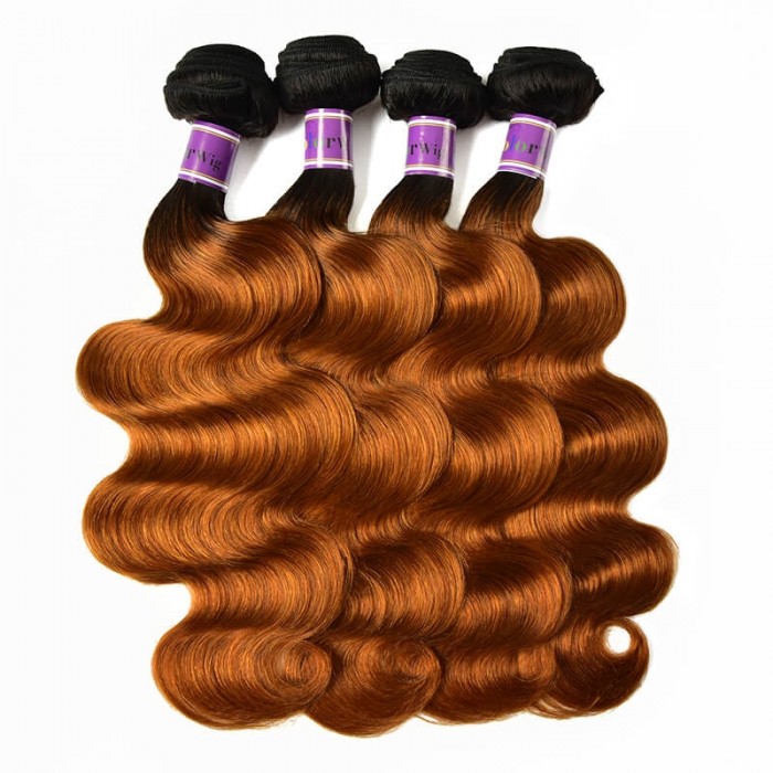 Incolorwig #TB30 Color Peruvian Body Wave Hair 4 Bundels Deals Hair Weave