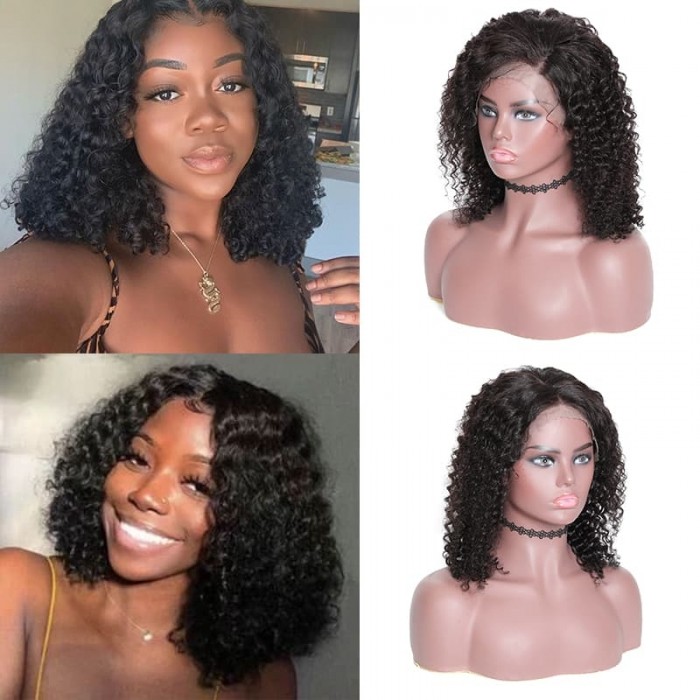 Incolorwig Best Quality Jerry Curly 13*4 Lace Frontal Wigs Natural Color Cut Bob Wigs Online Sale