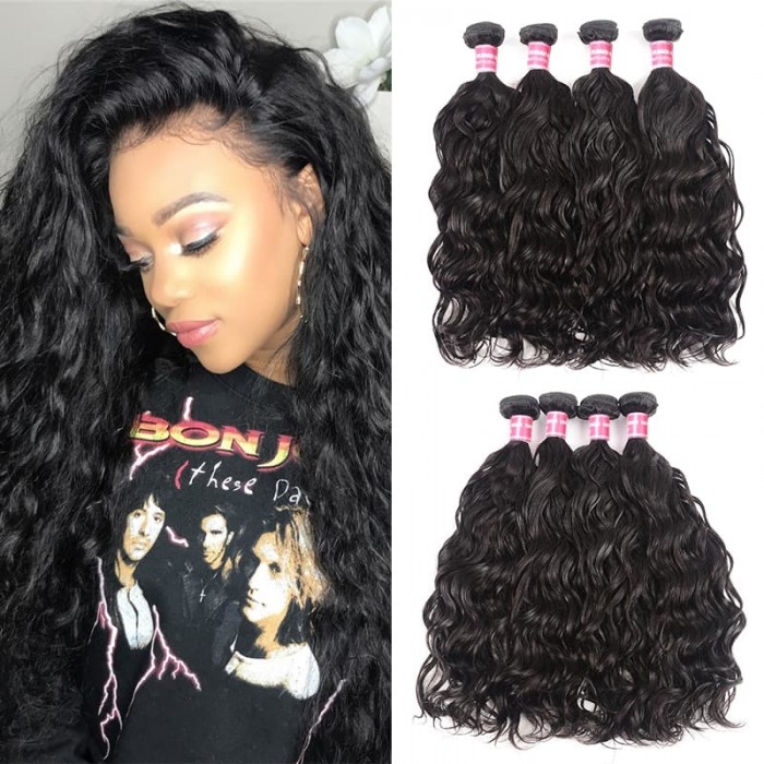 Incolorwig Hot Sale Human Hair Natural Wave 4 Bundles Virgin Remy Hair Natural Color