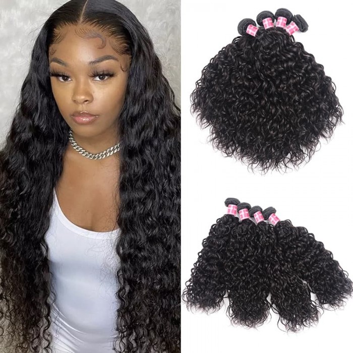 Incolorwig Special Brazilian Water Wave Unprocessed Virgin Human Hair Weave 4 Bundles