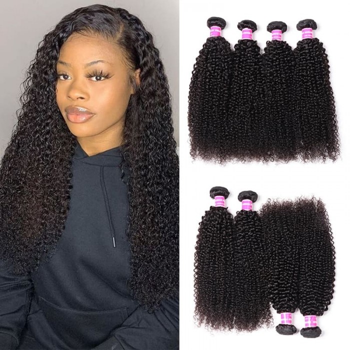 Incolorwig High Quality Brazilian Kinky Curly Hair 4 Bundles Deals 100% Human Hair