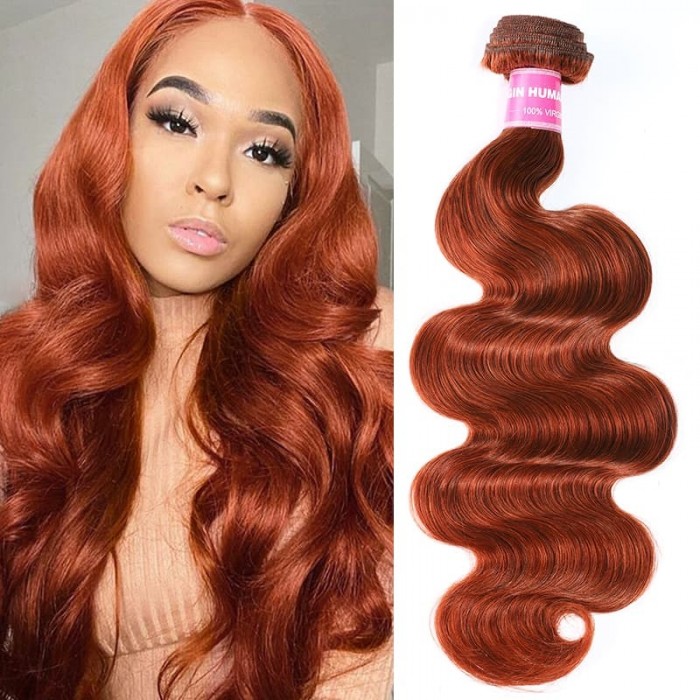 Incolorwig Elegant Human Hair Weave #350 Ginger Body Wave Hair Bundles 1 Bundle Deals