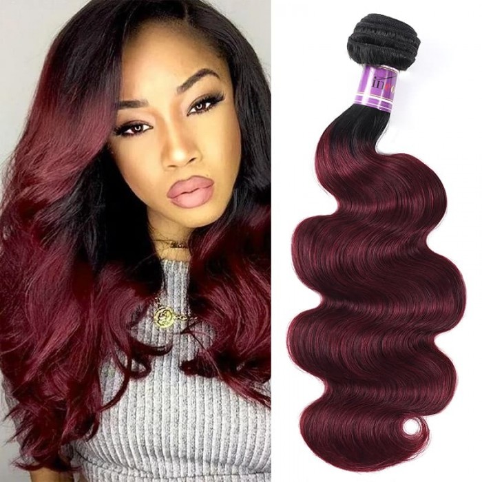 Incolorwig Pre-Colored Human Hair Weave #TB99J Body Wave Hair Bundles 1 Bundle Deals