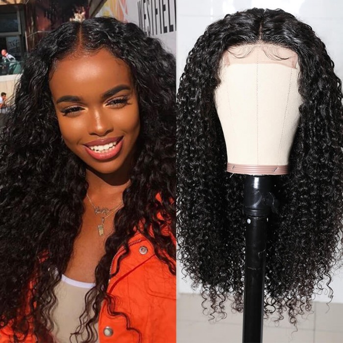 Incolorwig Hot Sale Jerry Curly Wigs Hairline Lace Part Wigs 150% Density 13*4 Lace Front Thick Human Hair Afro Curly Wigs