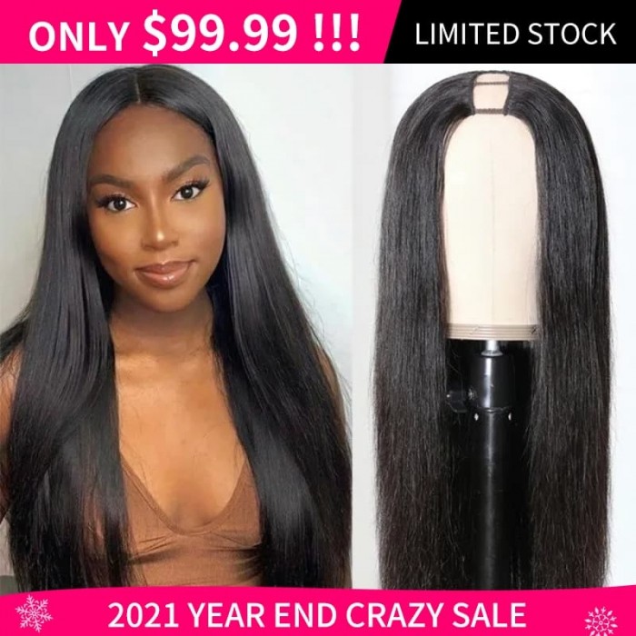 Flash Sale 20 Inch Straight Hair U Part Wigs