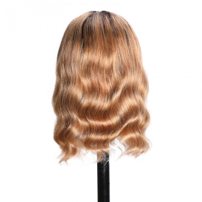 Incolorwig #T1B/27 Color Wigs 150% Density Bob Body Wave Wigs Hairline Lace Part Wig