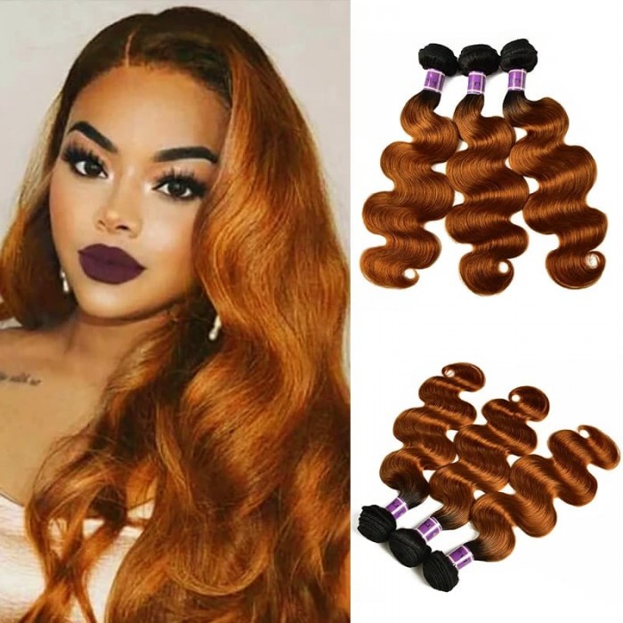 Incolorwig Brazilian New Pre Colored #TB30  Body Wave Human Hair Virgin Hair Weave 3 Bundles