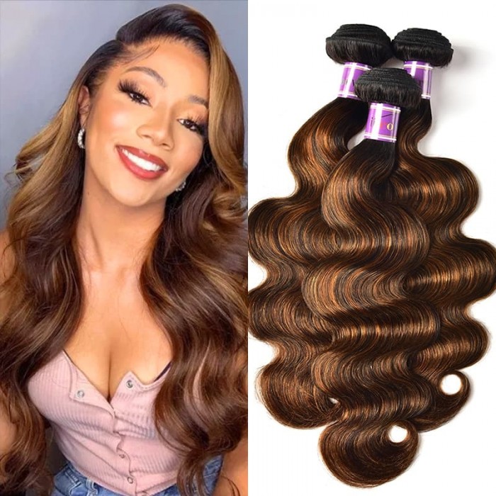 Incolorwig Superior Peruvian Human Hair Weave 3 Bundles  #FB30 Body Wave Hair
