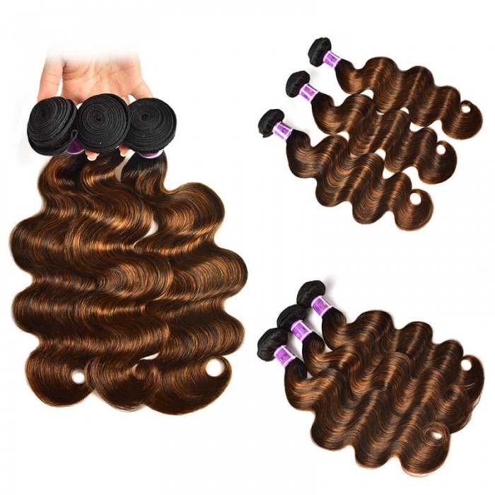 Incolorwig Superior Peruvian Human Hair Weave 3 Bundles  #FB30 Body Wave Hair
