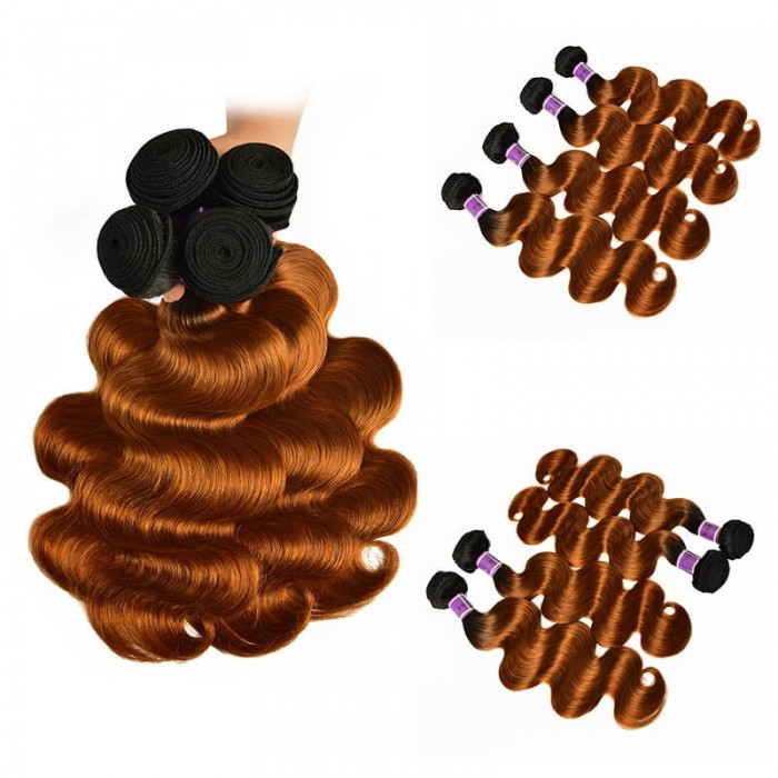 Incolorwig #TB30 Color Brazilian Virgin Hair Body Wave 4 Bundles Deals Human Hair Weave