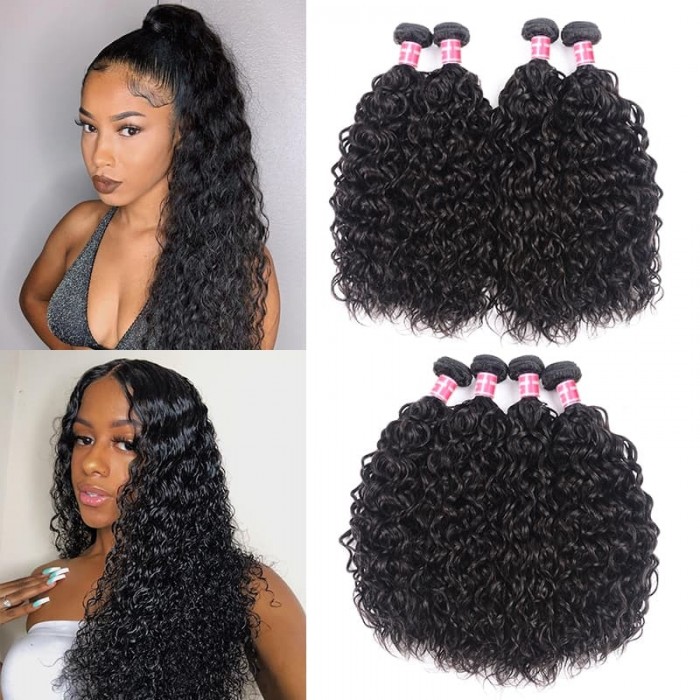 Incolorwig Special Brazilian Water Wave Unprocessed Virgin Human Hair Weave 4 Bundles