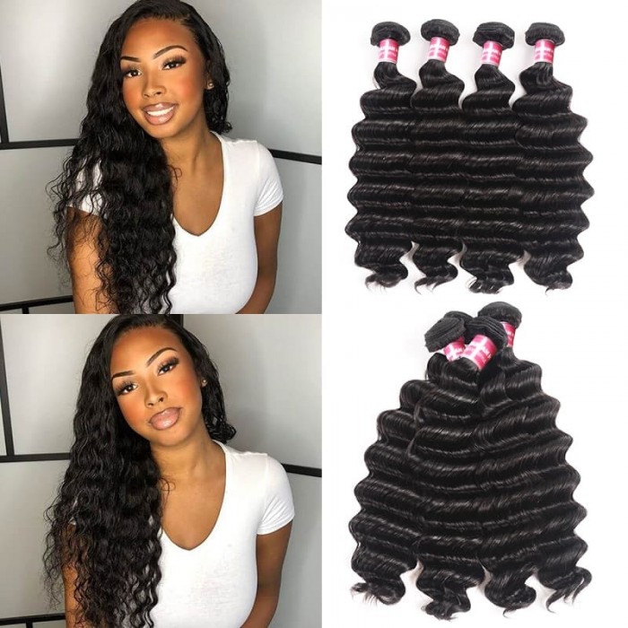 Incolorwig Loose deep Wave 100% Virgin Human Hair Weave 4 Bundles In Stock