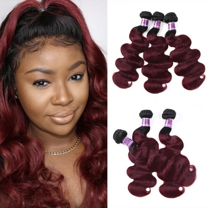 Incolorwig Superior Quality Brazilian Weave 3 Bundles Remy Hair TB99J Body Wave Hair 3 Bundles