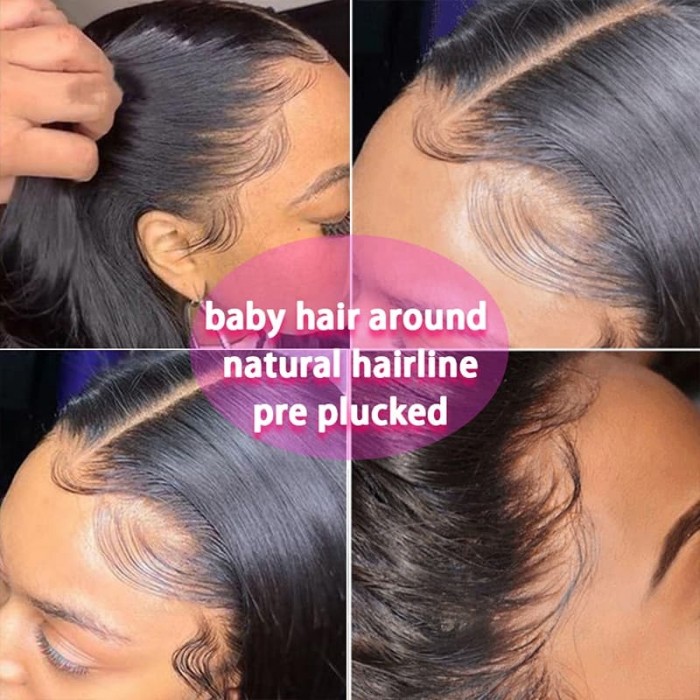 Incolorwig 150% Density Long Straight 13x4 Lace Front Wigs Virgin Human Hair Wig With Baby Hair