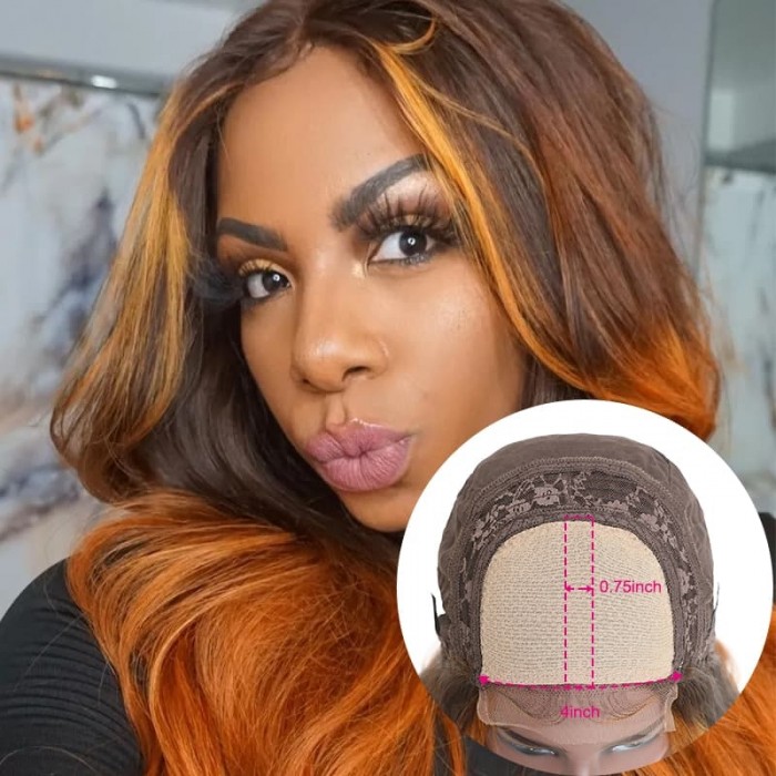 Incolorwig LT4/30# Color Wigs 150% Density Straight Wigs 4*0.75 Hairline Lace Part Wig