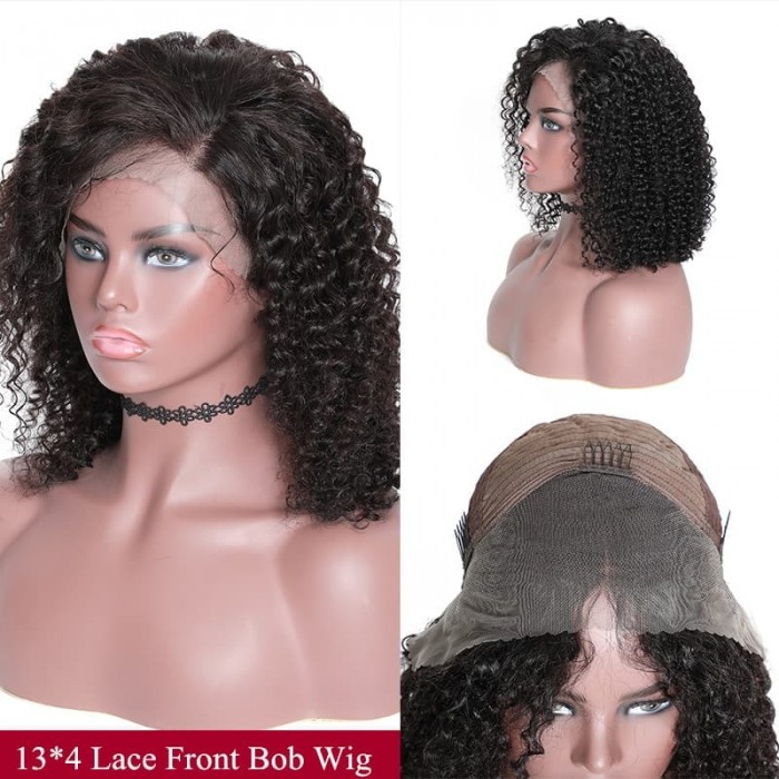 Incolorwig Best Quality Jerry Curly 13*4 Lace Frontal Wigs Natural Color Cut Bob Wigs Online Sale