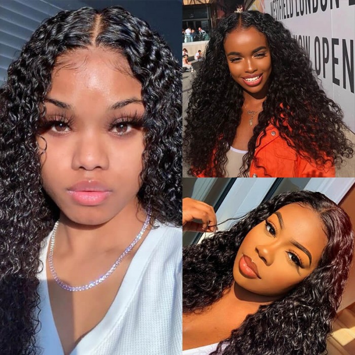 Incolorwig Hot Sale Jerry Curly Wigs Hairline Lace Part Wigs 150% Density 13*4 Lace Front Thick Human Hair Afro Curly Wigs