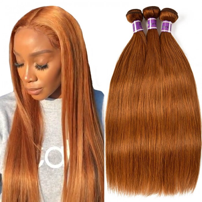 Incolorwig #30 Pure Color Straight Peruvian Hair Human Hair Weave 3 Bundles Deals