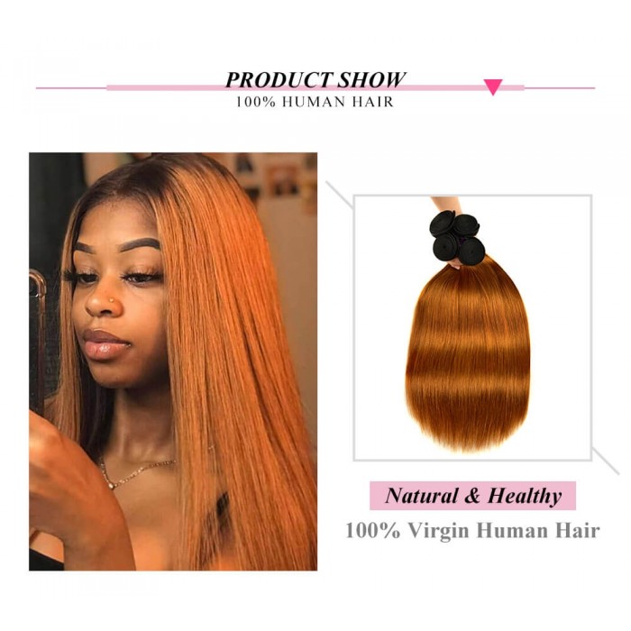Incolorwig Quality Peruvian Human Hair 4 Bundles Deals  #TB30 Color Stragiht Human Hair Weave