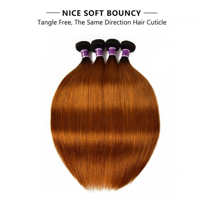 Incolorwig Quality Peruvian Human Hair 4 Bundles Deals  #TB30 Color Stragiht Human Hair Weave