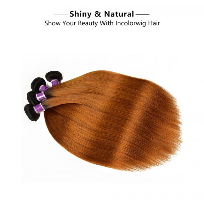 Incolorwig Quality Peruvian Human Hair 4 Bundles Deals  #TB30 Color Stragiht Human Hair Weave