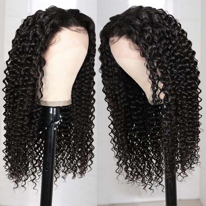 Incolorwig Best Deep Wave Human Hair Wigs Natural Black 13x4 Lace Front Wigs With Baby Hair