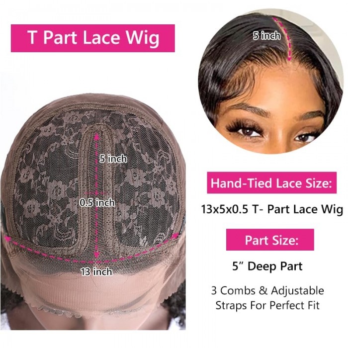 Incolorwig Long Loose Deep Wave T Part Wig 150% Density Natural Black Wigs With Baby Hair
